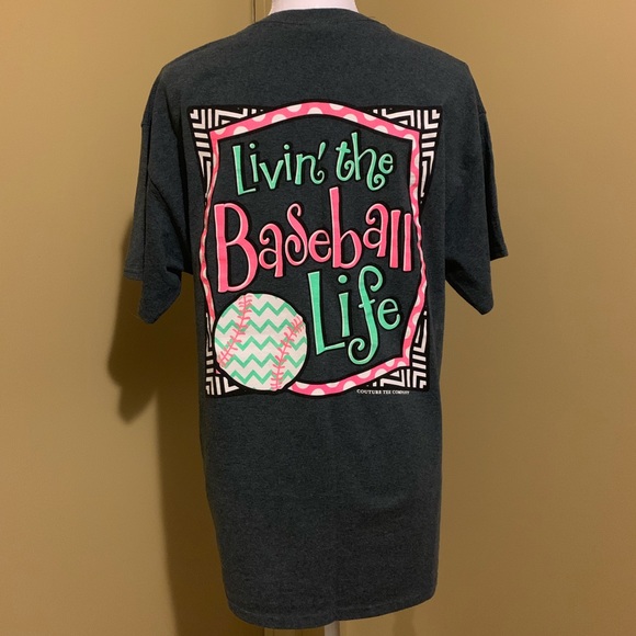 Gildan Tops - Women’s Livin The Baseball Life Tee Size Large Mom